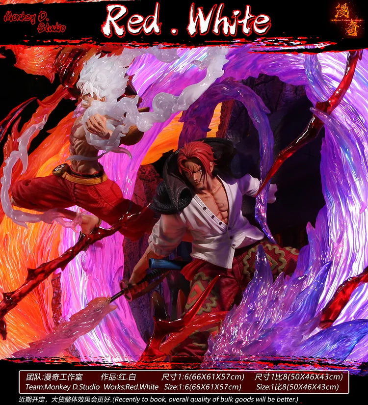 One Piece - Luffy and Shanks - Red/White by Monkey D. Studio