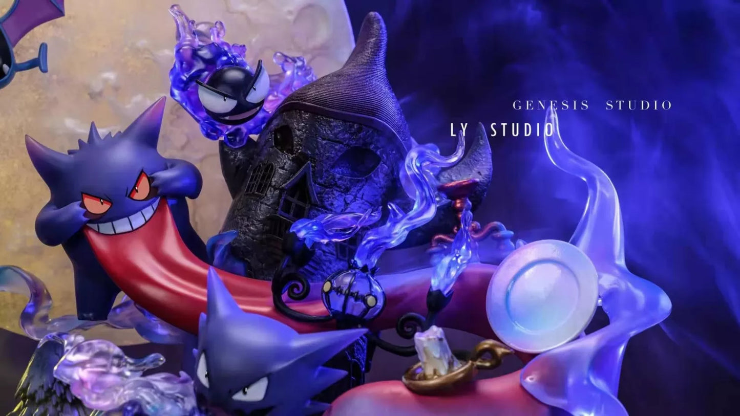 Pokemon - LY Studio x Genesis Pokemon Gengar Family Round Midnight Resin Statue