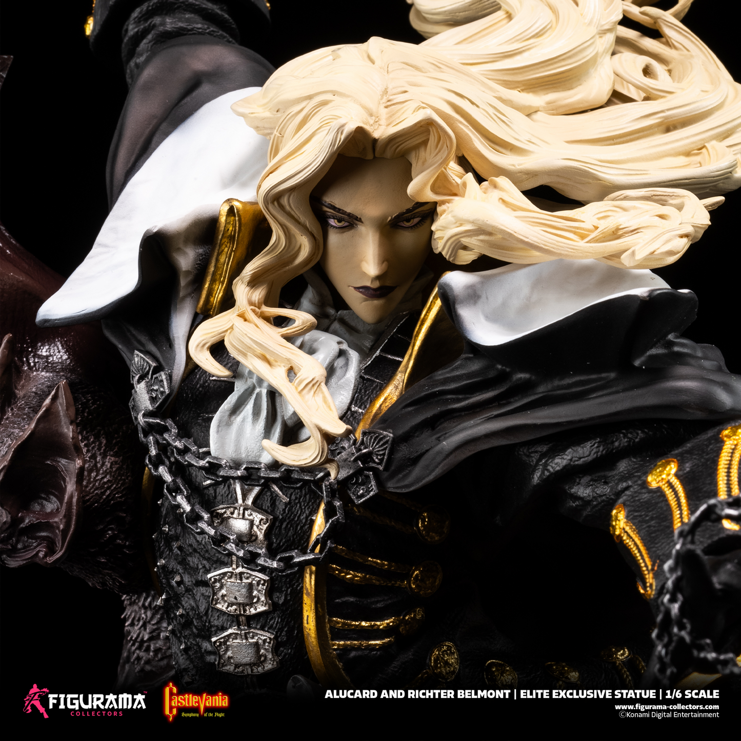 Castlevania Symphony of the Night Figurama Alucard and Richter statue - main view