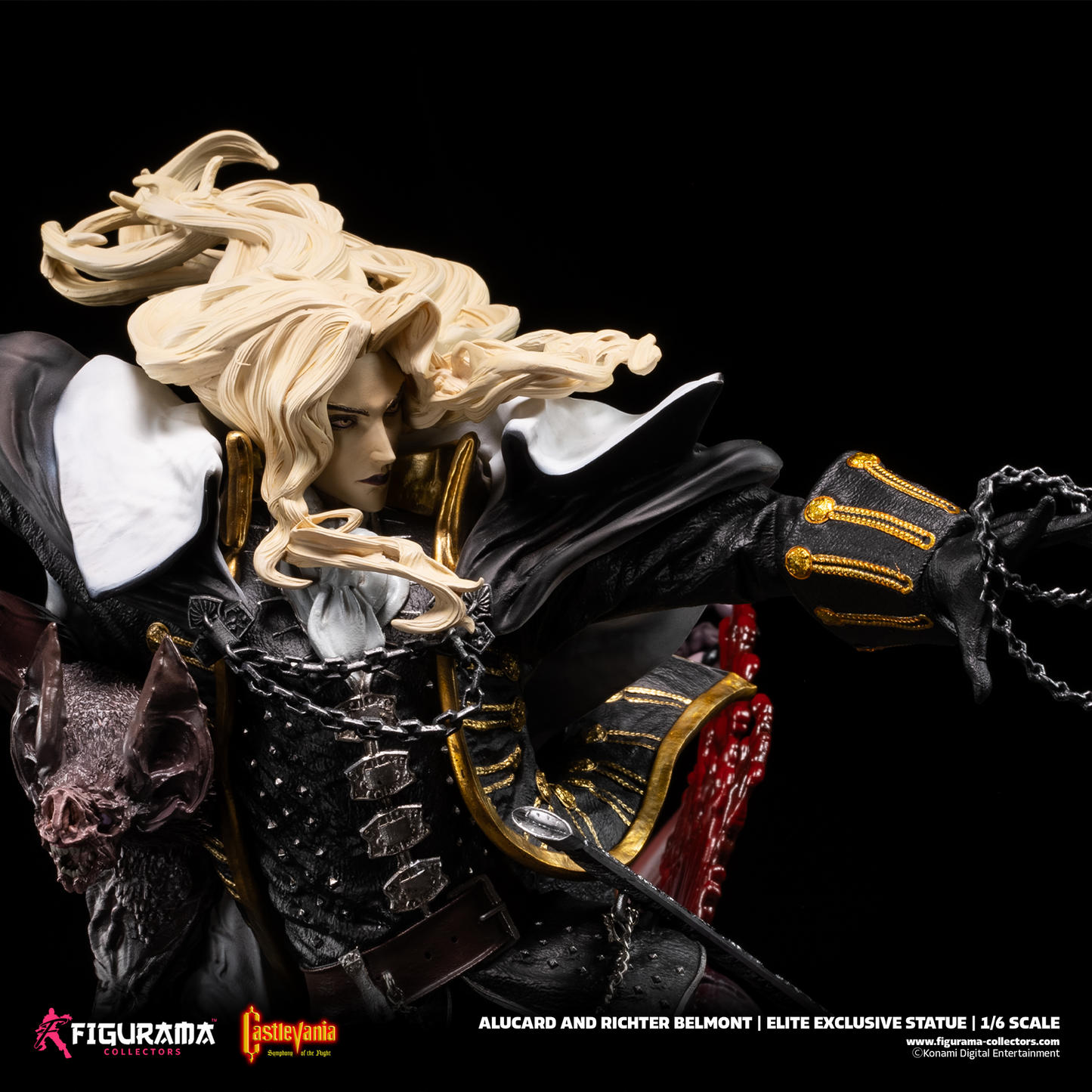 Castlevania Figurama Alucard and Richter statue - base detail