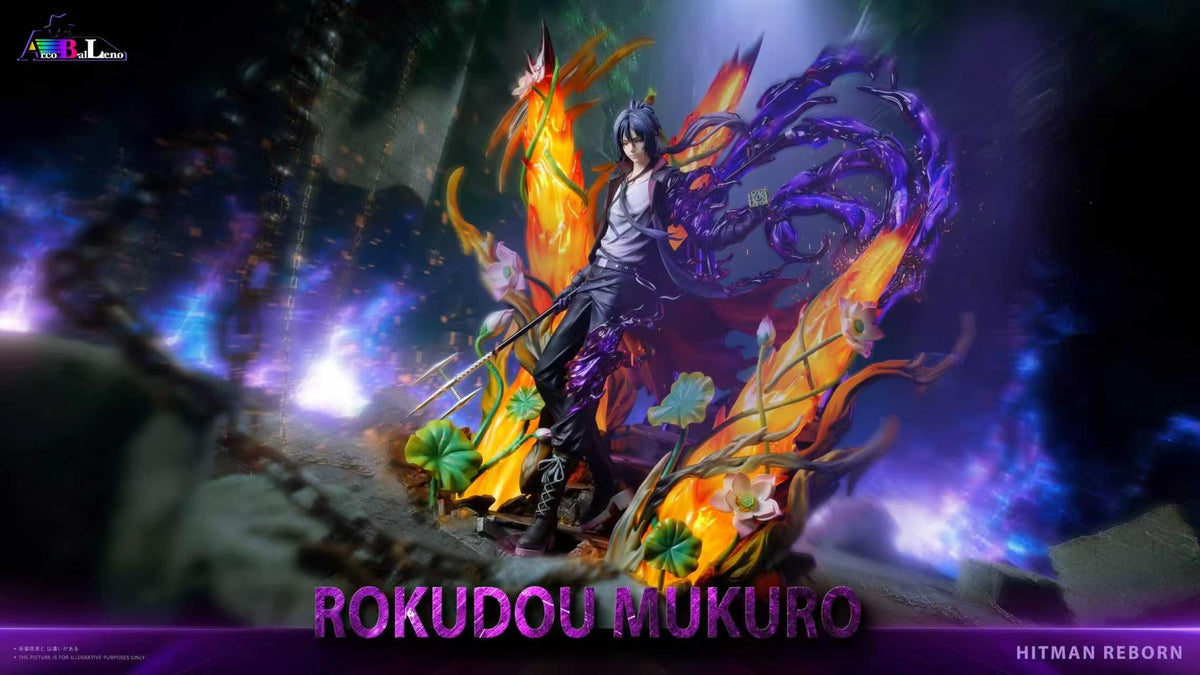 Arcobaleno Studio Mukuro Rokudo resin statue with illusion flames, wide poster