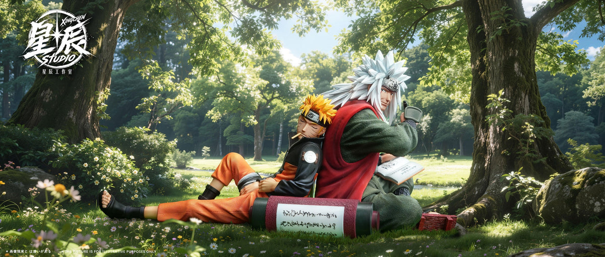 Naruto - Xing Chen Studio Jiraiya and Naruto 1/6 resin statue - full front view - DaWeebStop