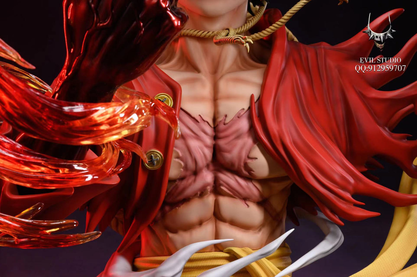 One Piece Evil Studio Monkey D. Luffy bust resin statue - side view