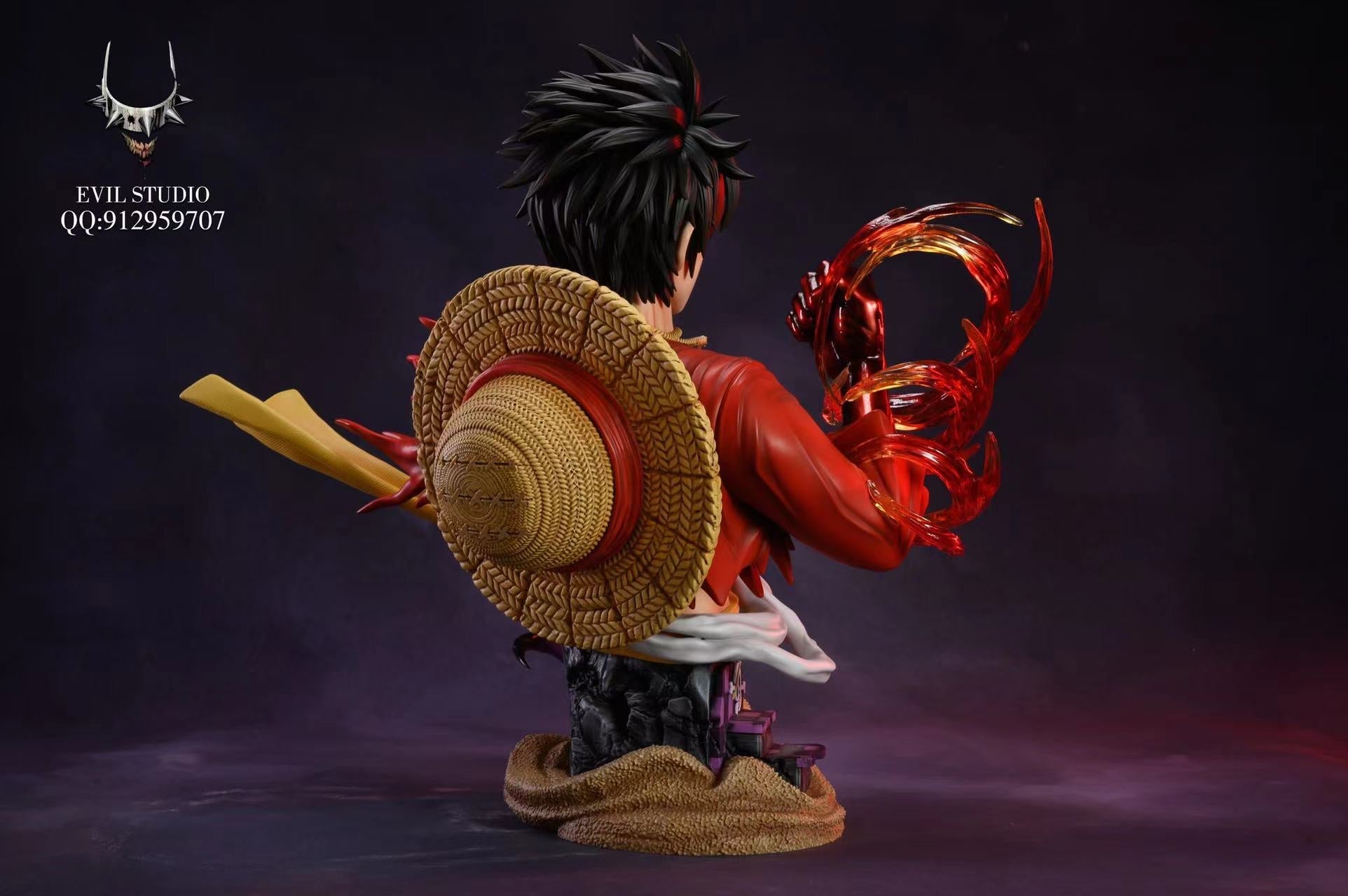 One Piece Evil Studio Monkey D. Luffy bust resin statue - back view