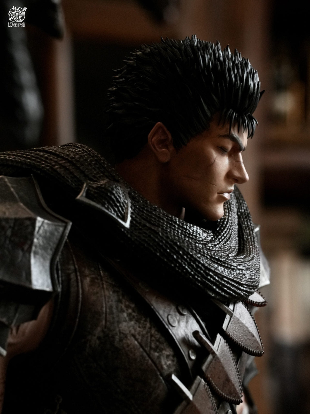 Guts face and armour detail on Bard Studio Berserk statue