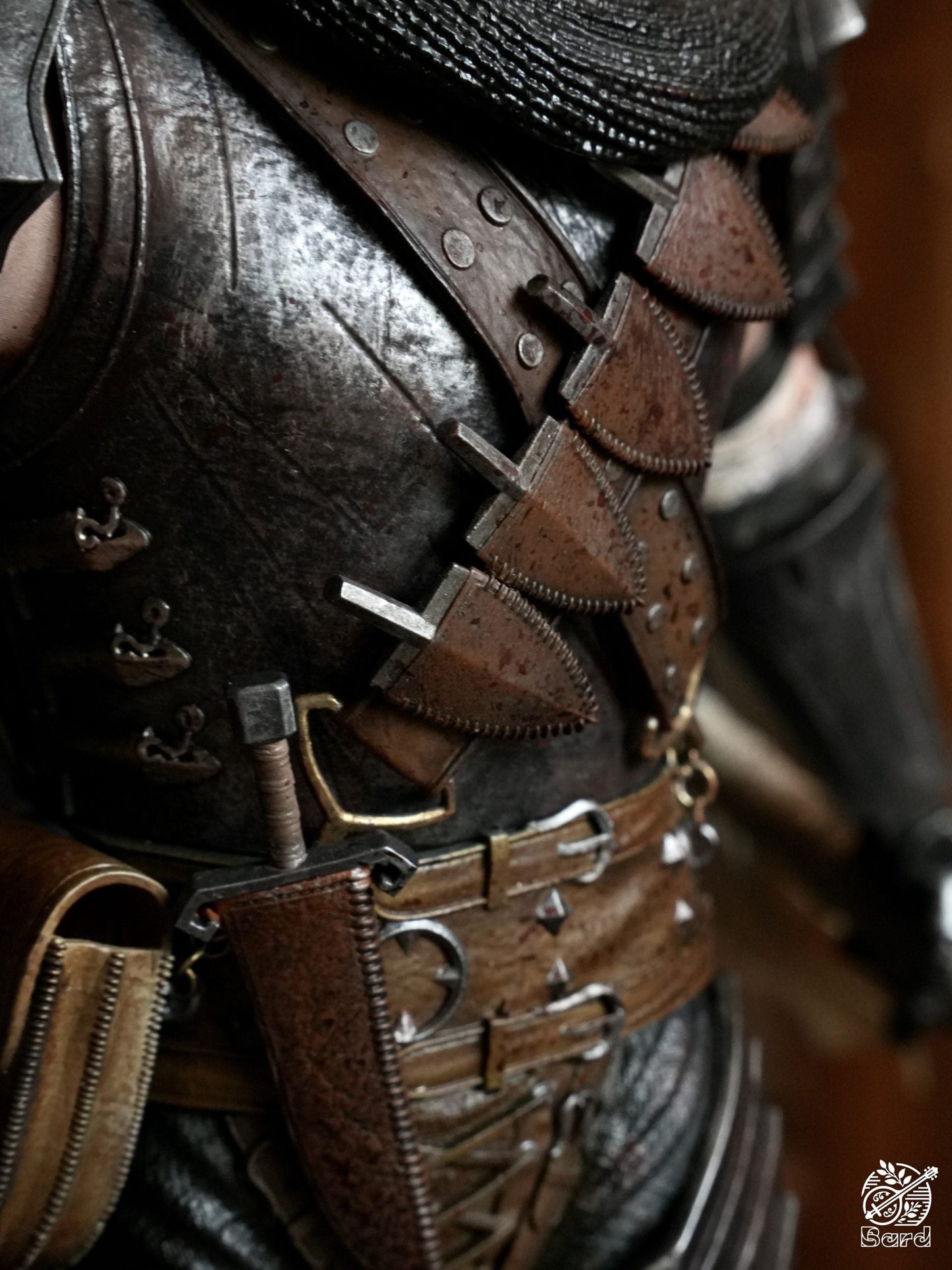 Guts and Casca statue full figure showing Dragonslayer sword and cloak