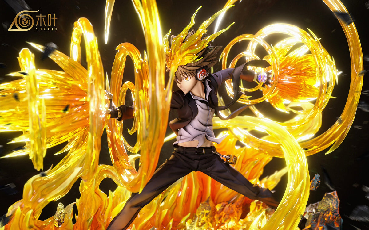 Tsunayoshi Sawada statue close up firing the X-Burner