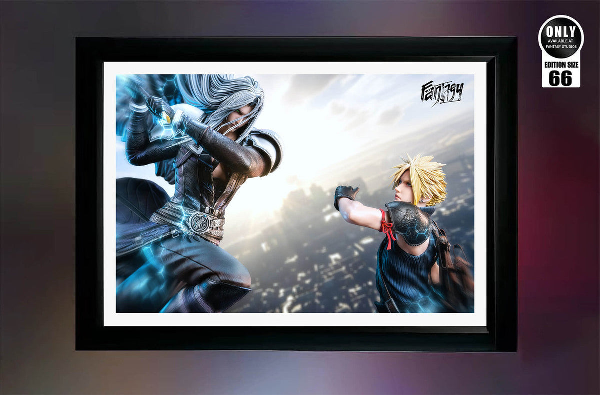 Bonus framed art painting included with the statue