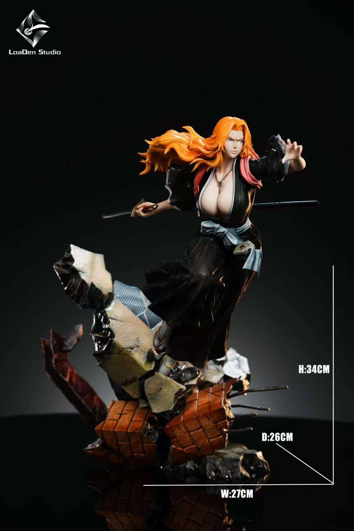 Bleach - LoaDen Studio Rangiku Matsumoto 1/6 resin statue - dimensions H34cm W27cm D26cm - DaWeebStop