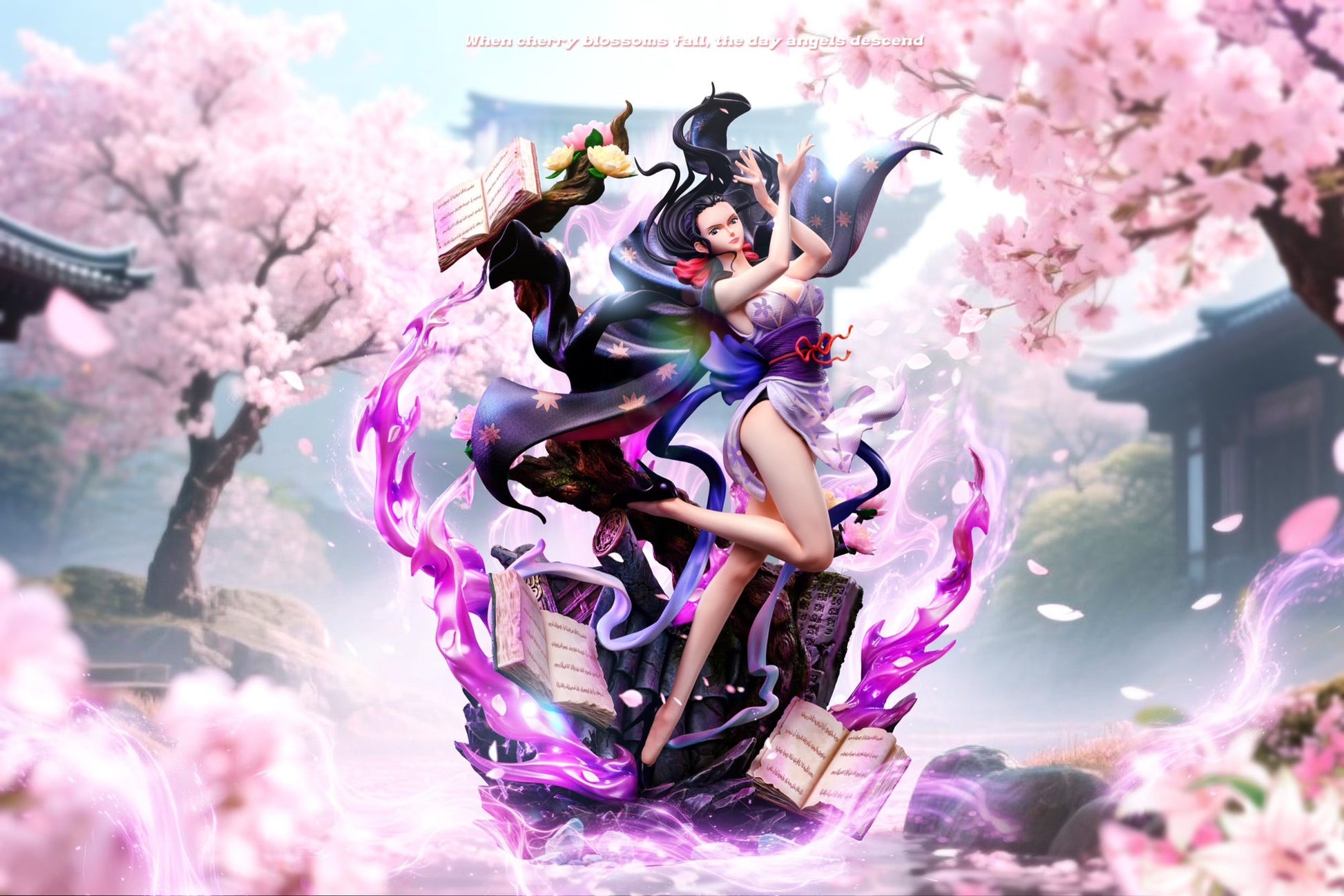 One Piece MJ Studio Nico Robin LED resin statue - angle view