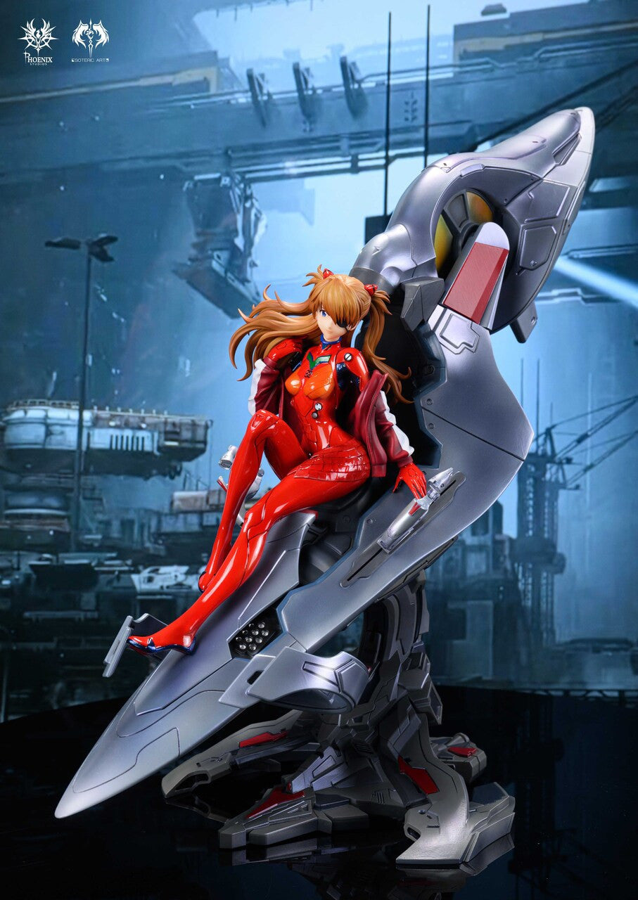 Phoenix & Esoteric Arts Studio Asuka Langley 1/6 resin statue on the EVA Unit-02 cockpit