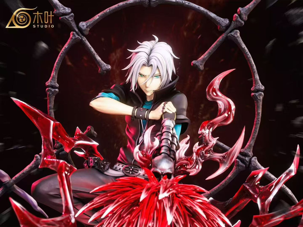 Hayato Gokudera statue face and bone ring detail