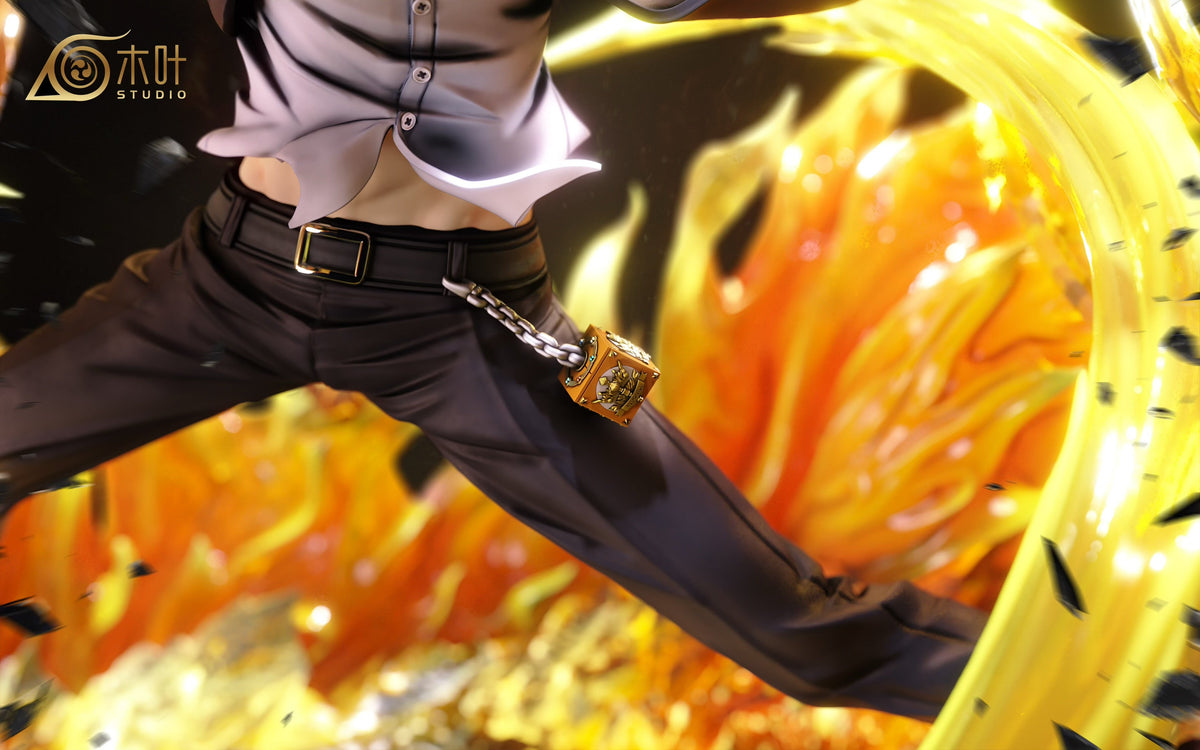 Tsunayoshi Sawada statue belt and flame detail