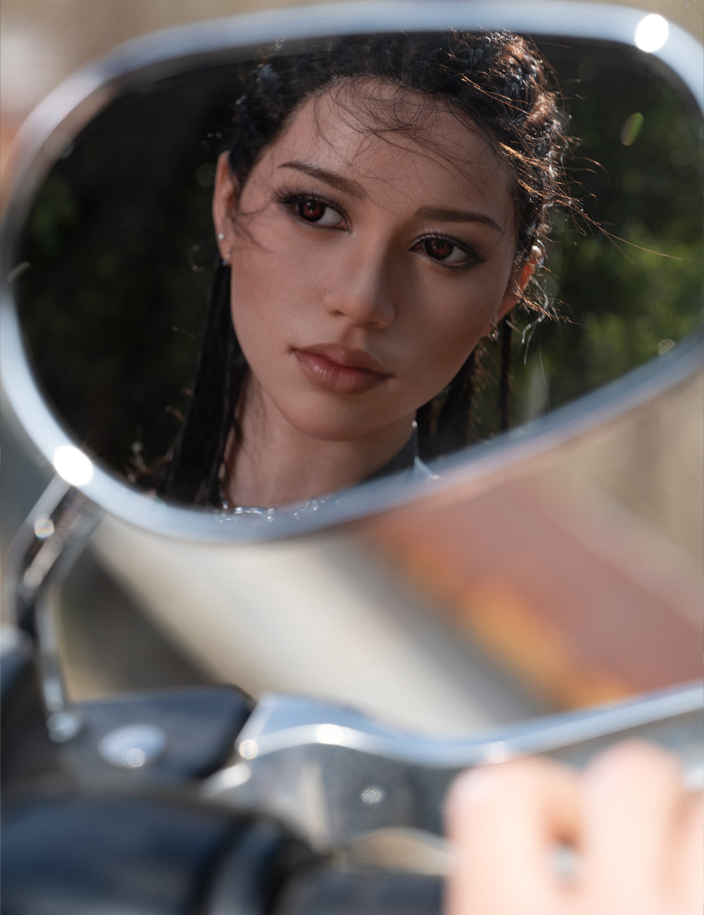 Amber silicone doll motorcycle set