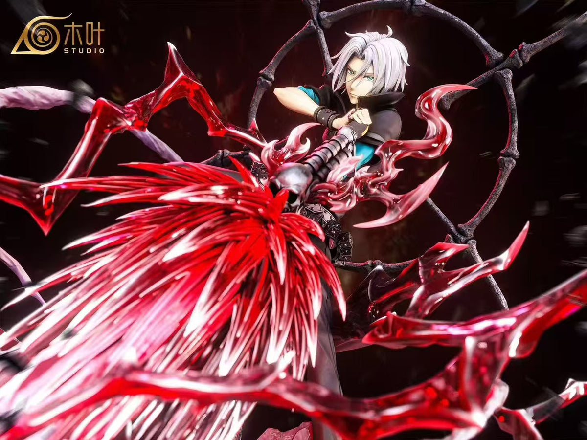 Hayato Gokudera statue seated pose with energy effects