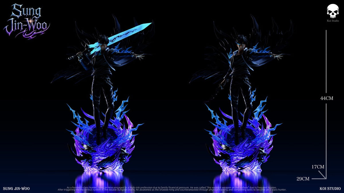 Solo Leveling KOI Studio Sung Jin Woo 1/6 LED resin statue - dimensions