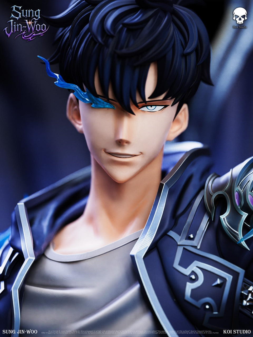 Solo Leveling KOI Studio Sung Jin Woo 1/6 LED resin statue - face detail