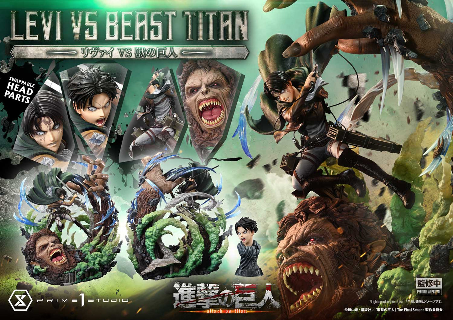 ATTACK ON TITAN - Prime 1 Studio Levi versus Beast Titan (EX)