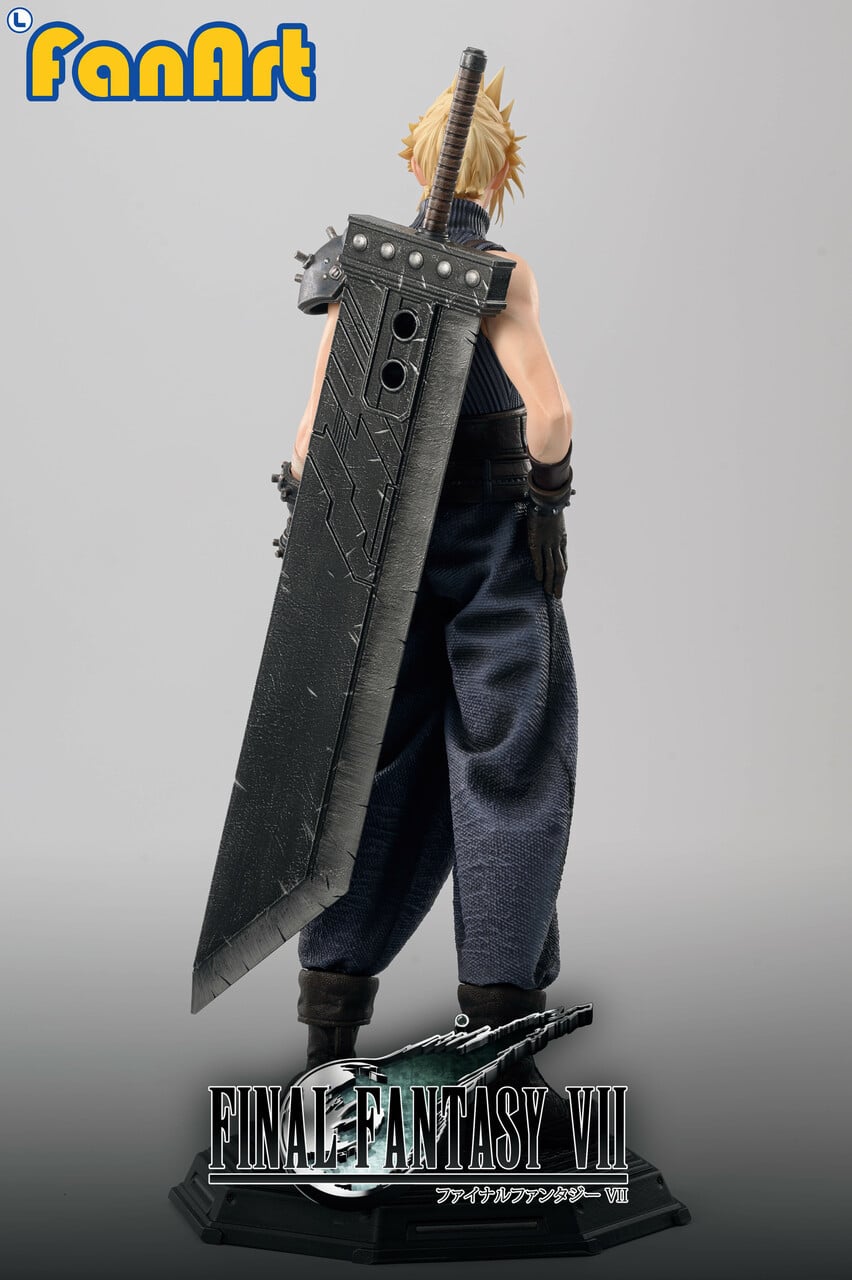 Fanart Studio Cloud Strife 1/3 statue back with Buster Sword