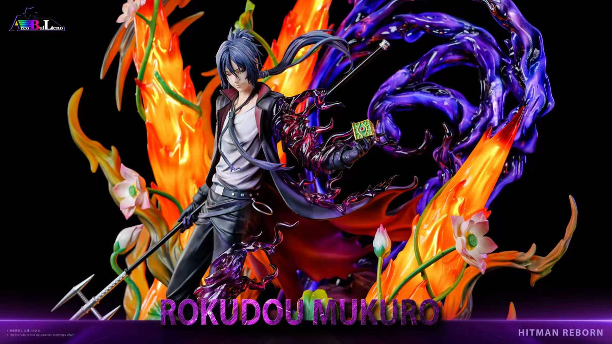 Mukuro Rokudo statue front view with trident and flames