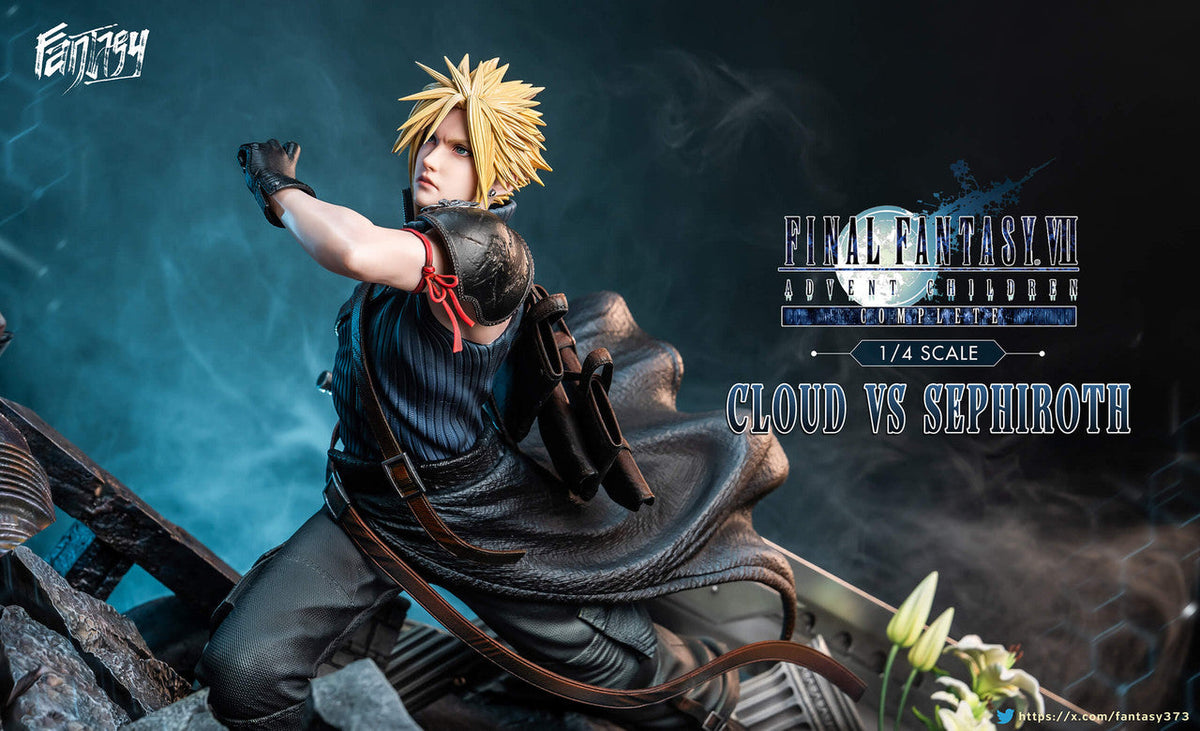 Fantasy Studio Cloud vs Sephiroth 1/4 resin statue, Cloud close up