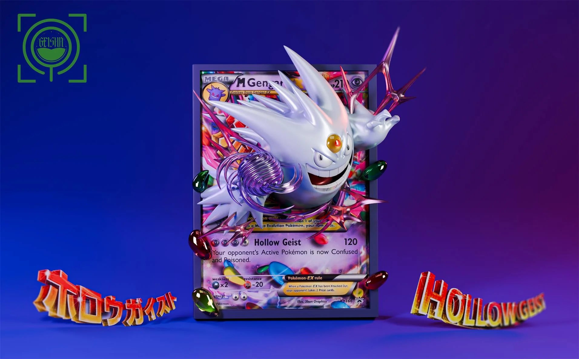 gengar shiny pokemon card Shiny Gengar Ex Holographic Pokmon TCG Pocket Self Made Card - Sharp Details!