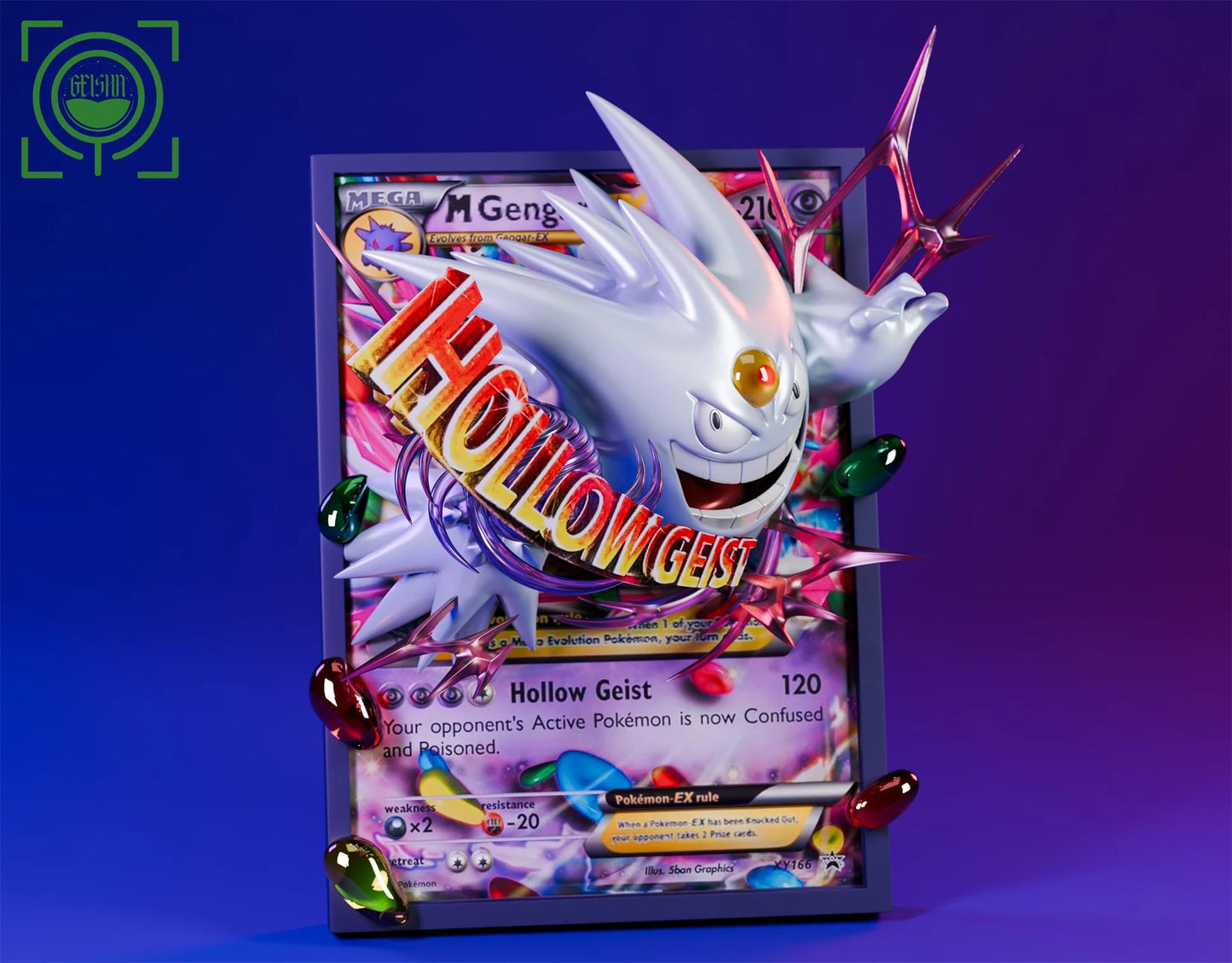 Pokemon - Geisha Studio Cards White Mega Gengar DaWeebStop Pokemon - Geisha Studio Cards White Mega Gengar DaWeebStop