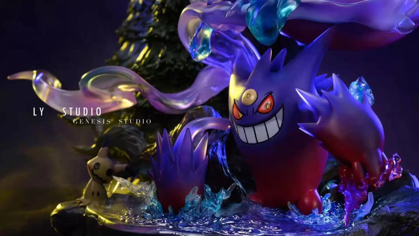 Pokemon - LY Studio x Genesis Pokemon Gengar Family Round Midnight Resin Statue