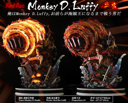 One Piece - Monkey D studio 1:6 Red Roc Luffy with light effect